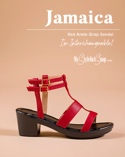 Red Jamaica Sandals - INTERCHANGEABLE SHOES!