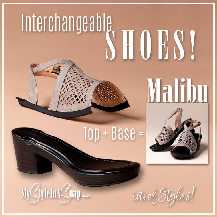 INTERCHANGEABLE SHOES! Malibu Gray Laser Cut Sandals