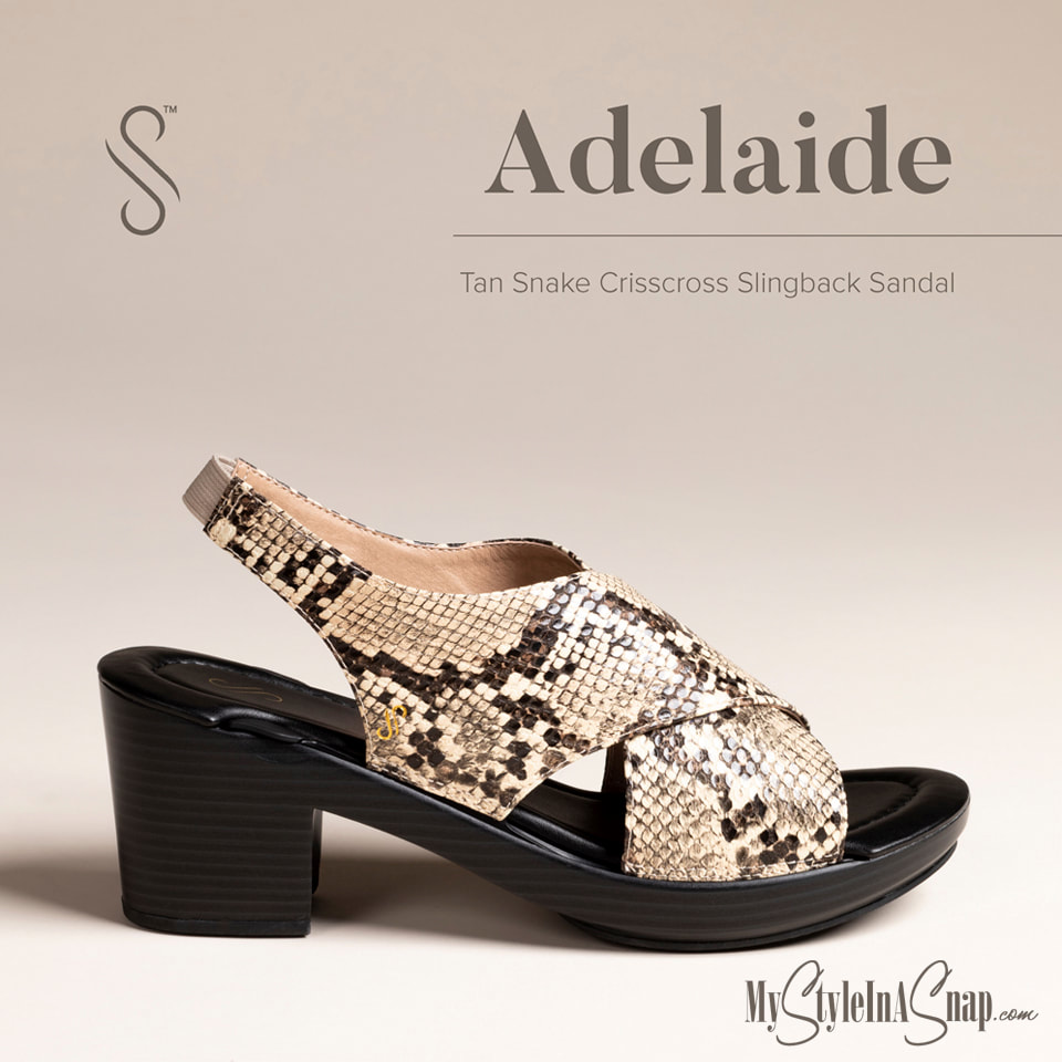 Adelaide Interchangeable Shoes in Black or Tan Snake Skin at MyStyleInASnap.com
