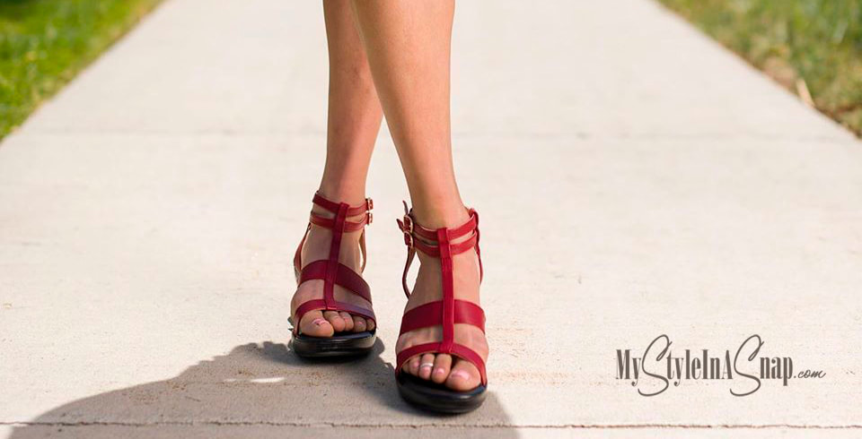 Red Strappy Jamaica Sandal - INTERCHANGEABLE Shoe!