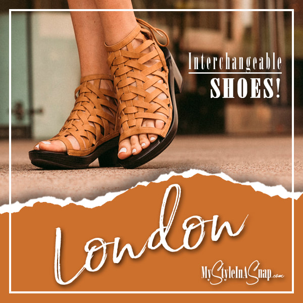 London Camel Woven Bootie Interchangeable Shoes