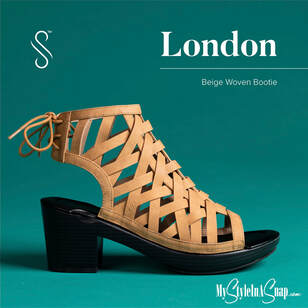 London Beige Woven Bootie - Interchangeable Shoes!