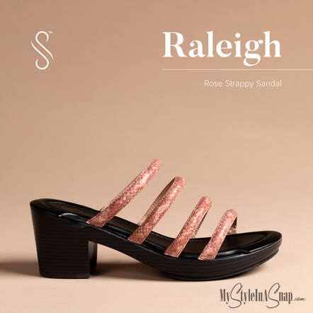 Raleigh Strappy Rose Sandals - INTERCHANGEABLE Shoes!