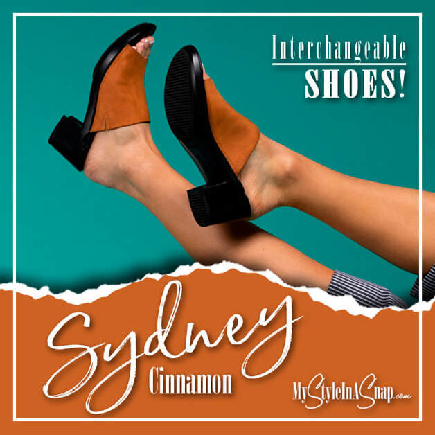 Sydney Cinnamon Slide-On Woman's Sandal - INTERCHANGEABLE SHOES! Also comes in White