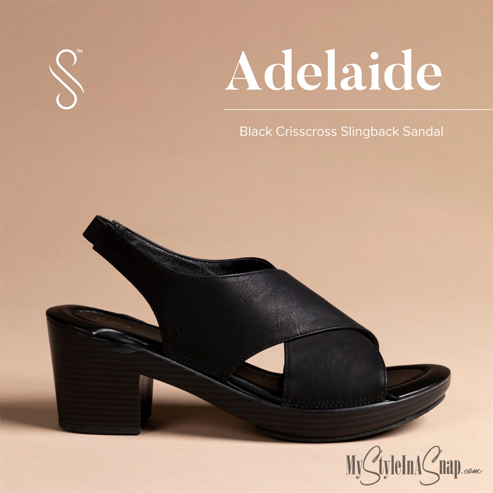 Adelaide Black Crisscross Slingback Sandal Interchangeable Shoes