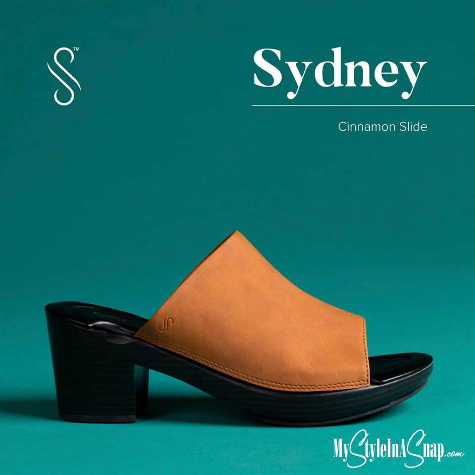 Sydney Cinnamon Slide On Woman's Sandals - INTERCHANGEABLE SHOES!