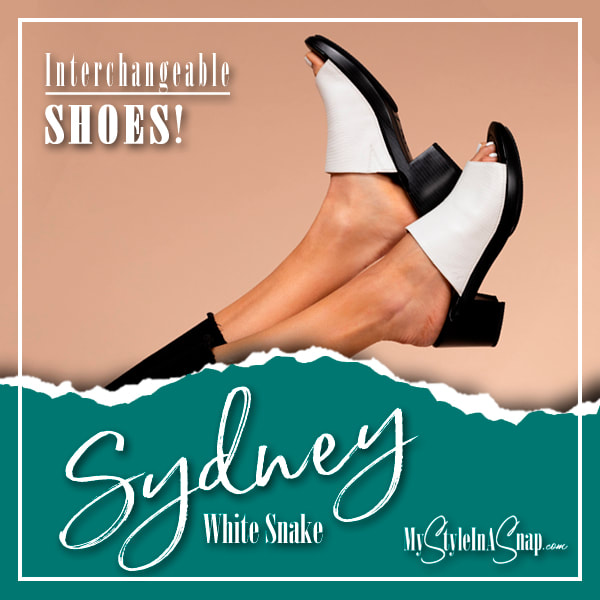 Sydney White Snake Slide On Woman's Shoes